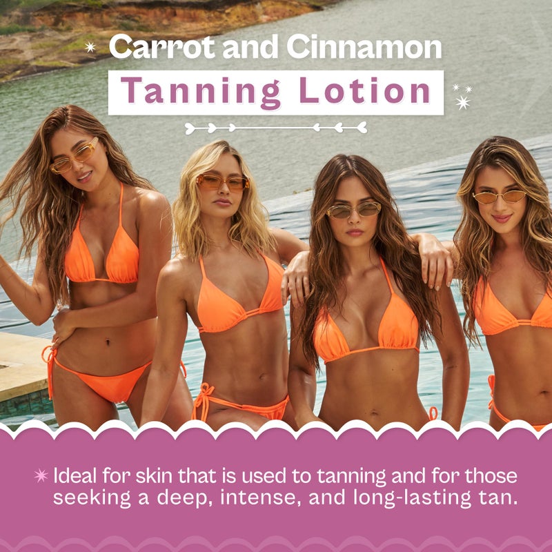 D'Luchi Carrot Tanning Oil with Cinnamon, Vitamin E & Collagen, High Natural Beta-Carotene Tanning Accelerator SPF 4 Suntan Oil, 8.45 Oz - Image 3